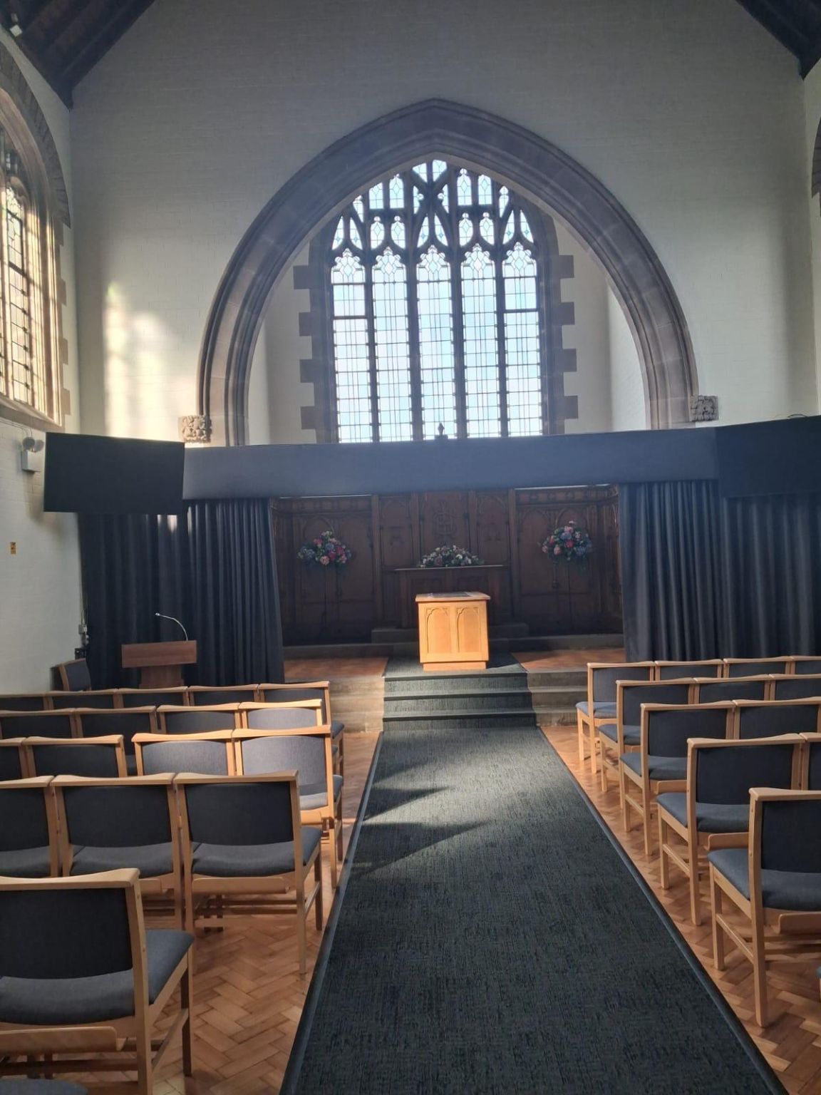 The refurbished chapel at Wilford Hill Crematorium